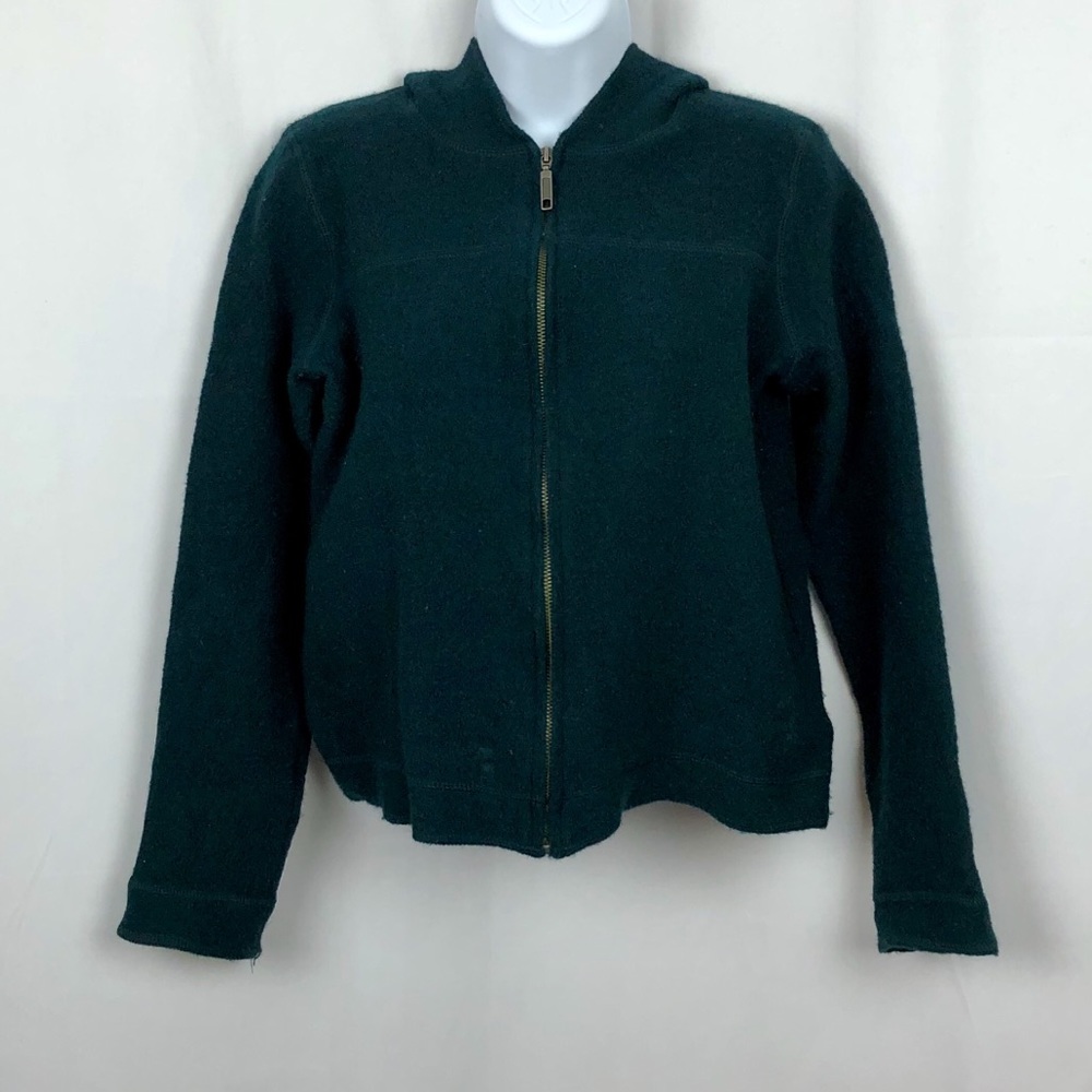 Jones Wear Wool hooded zip front jacket M